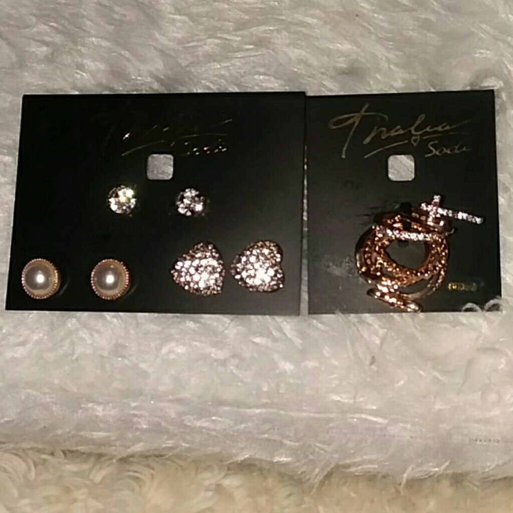 NWT 2 Pc Thalia Sodi Trio Crystal Earrings/Rings